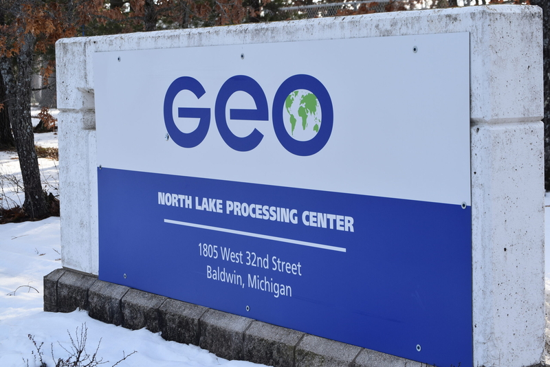 A sign that reads "GEO North Lake Processing Center"