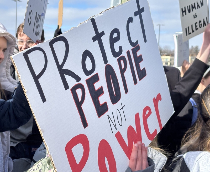 Hundreds of Ann Arbor Pioneer students leave class to protest ICE, support immigrants