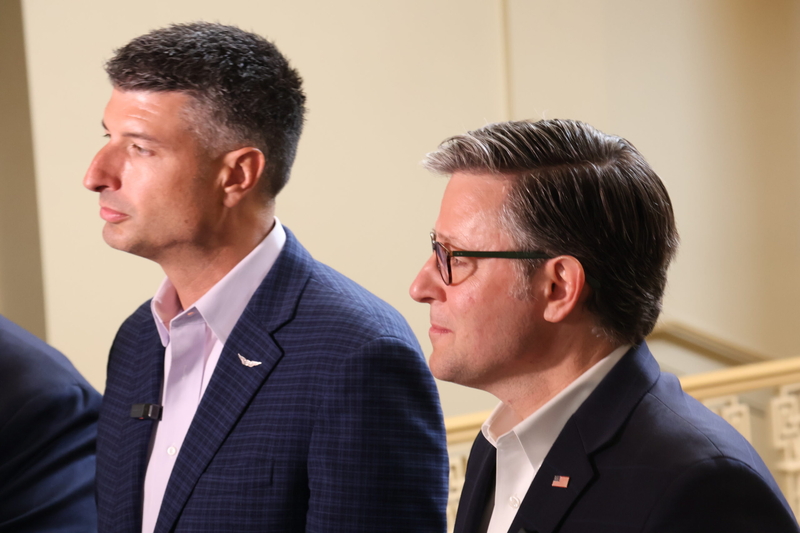 In visit to a vital battleground district, Johnson said he’s “bullish” on Republicans’ 2026 chances