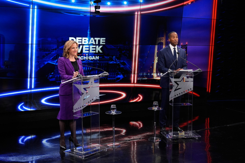 Benson, James tackle affordability, federal relations at first gubernatorial debate