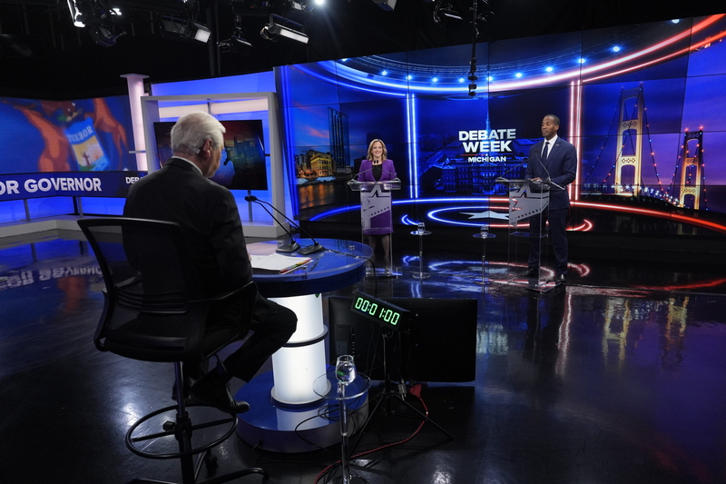 Benson, James tackle affordability, federal relations at first gubernatorial debate