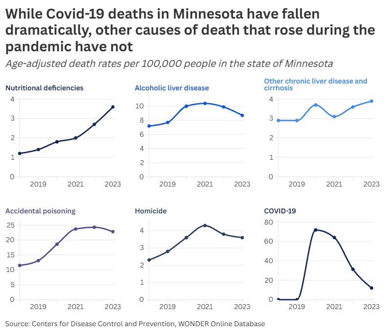 Minnesotans are still dying more than they were before COVID. Why?
