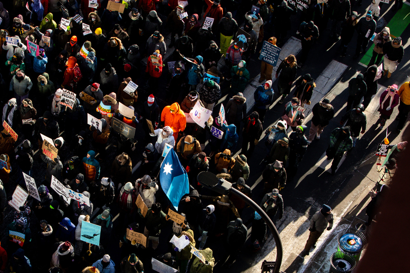 Tens of thousands gather in downtown Minneapolis for ‘ICE Out’ day