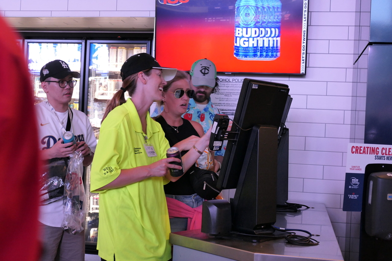 Concessions workers strike at Target Field during Twins vs. Dodgers game