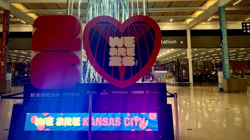 World Cup display at the Kansas City International Airport.