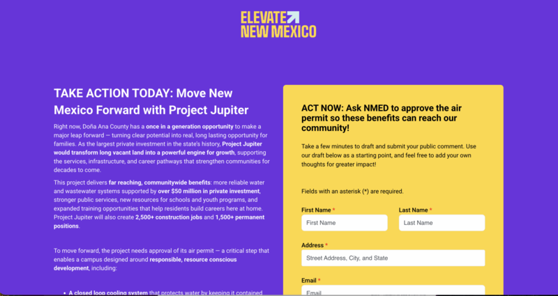 A secretive ad campaign calls on New Mexicans to support controversial Project Jupiter data center