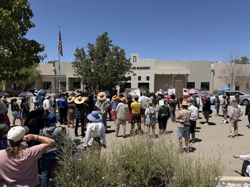 New Mexicans protest outside BLM office over proposal to undo Chaco Canyon mining protections