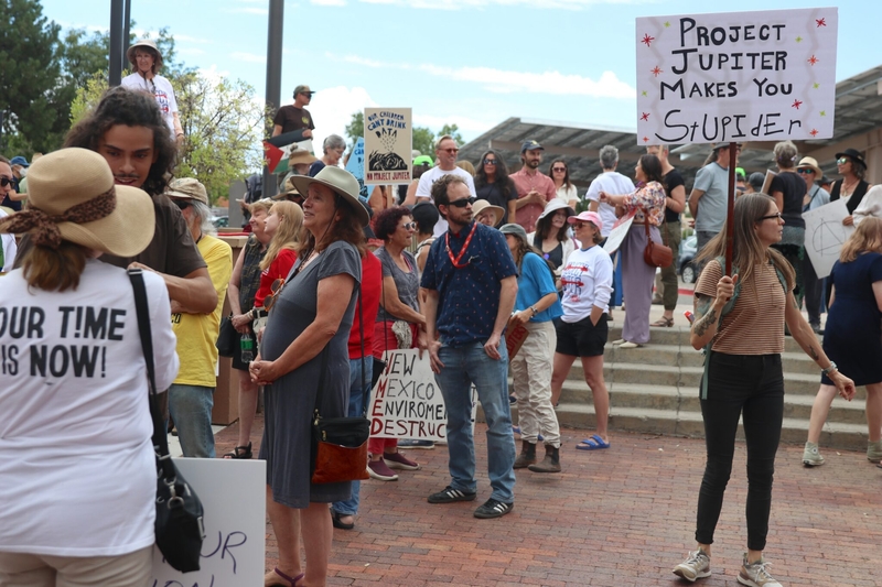 NM residents protest pending Project Jupiter air quality permit outside Environment Department