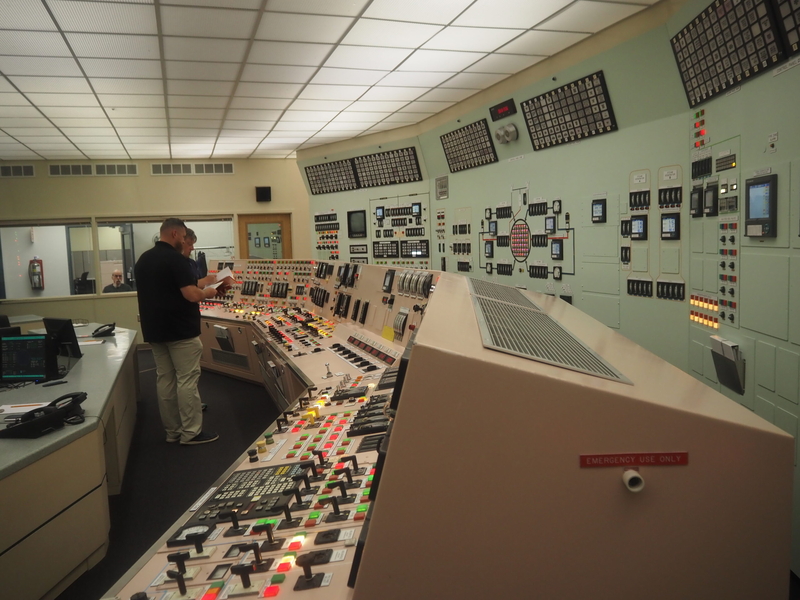 Holtec employees train at Palisades in a mock operation room in Covert Twp. on Aug. 12, 2024. | Lucy Valeski