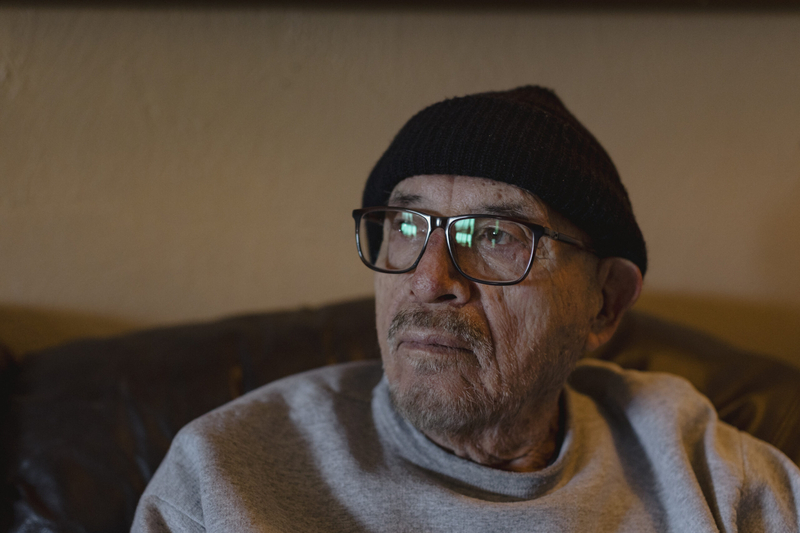 “It’s almost two years now,” Gabe Betancourt says of the death of his wife, Nellie. “When you sleep with somebody for 67 years and you stretch your arm, she’s there. There’s no way I will ever forget her.” (Photo by Adria Malcolm for KFF Health News)