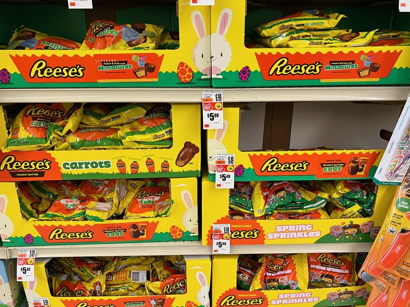 Bags of Reese's Peanut Butter Eggs for sale at the Giant grocery store in New Cumberland on March 21, 2026. (Photo by Tim Lambert/Pennsylvania Capital-Star)