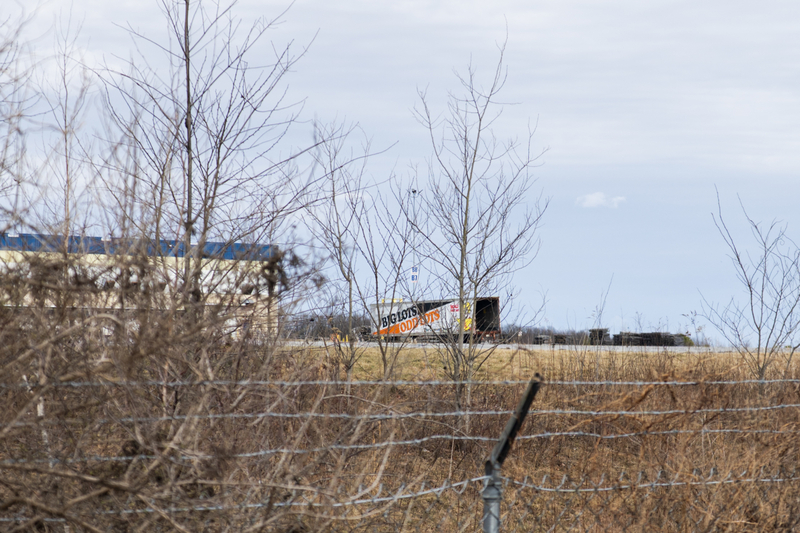 The site of the former Big Lots warehouse that Immigration and Customs Enforcement plans to turn into a 7,500-person detention center in Tremont, Schuylkill County, on March 12, 2026. (Photograph by Jessica Kourkounis/Pennsylvania Capital-Star)