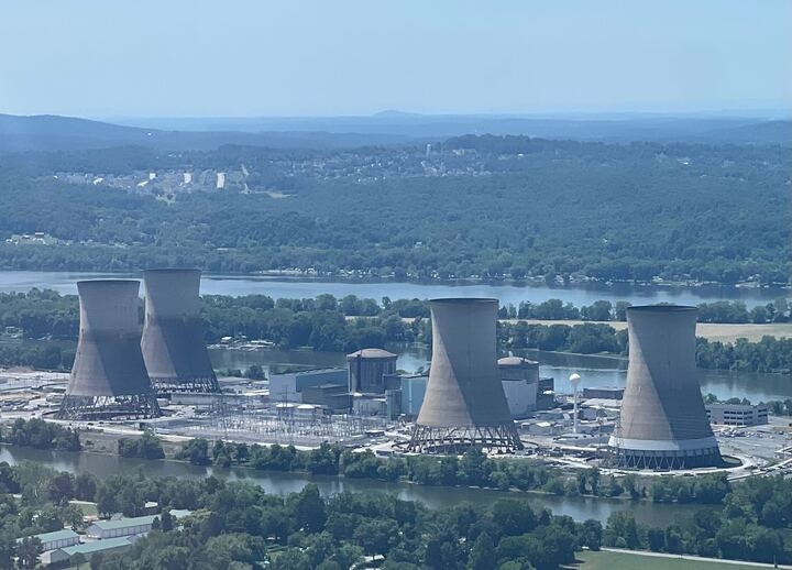 The former Three Mile Island nuclear power plant in Londonderry Township, Dauphin County, on June 5, 2026. (Photo by Tim Lambert/Pennsylvania Capital-Star)