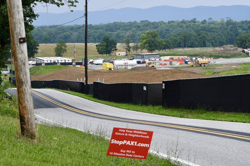 Construction is underway for the PAX-1 data center hub in Middlesex Township, Cumberland County. (Photo by Peter Hall/Capital-Star)