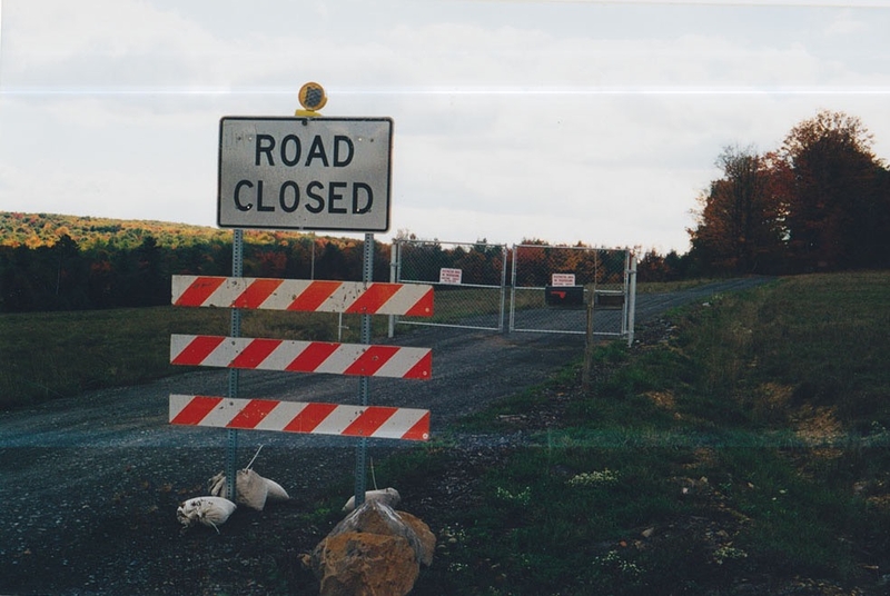 An access road owned by Tim Lambert was closed to the public after Flight 93 crashed yards from his property in Somerset County. (Photo courtesy of Tim Lambert)