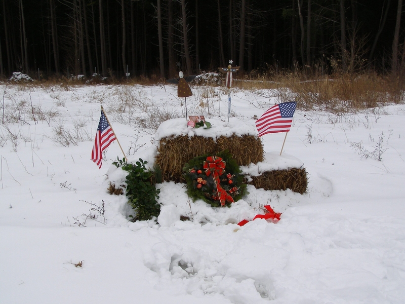 Before the Flight 93 National Memorial was built, family members of the passengers and crews would leave mementoes near the crash site. (Photo courtesy of Tim Lambert)