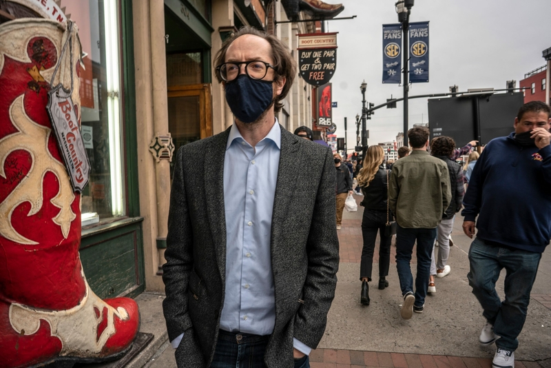 Freddie O'Connell, Metro Councilmember for Nashville's District 18, walks down Lower Broadway. (Photo: John Partipilo)