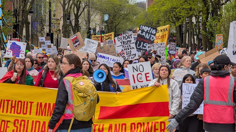 Protesters in Madison march in solidarity with immigrants during May Day actions