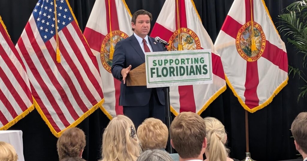 Photo: newsfromthestates.com Ron DeSantis rallies support for Florida property tax amendment
