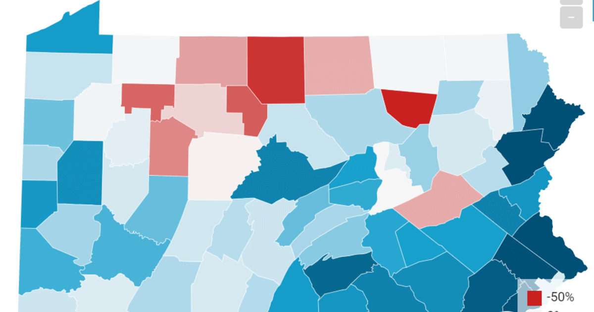 Pop Map Pa A century of population growth in Pa. explained by one map | The ...